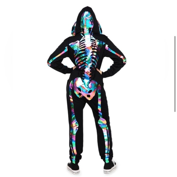 Iridescent Holographic Skeleton Costume M NWT - Picture 2 of 12